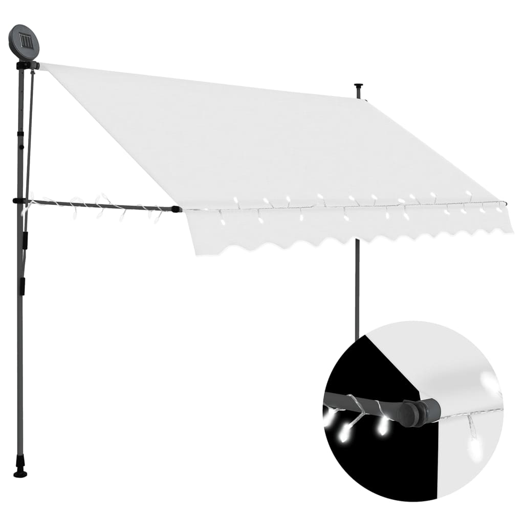 Vetonek Toldo manual retráctil con LED crema 250 cm