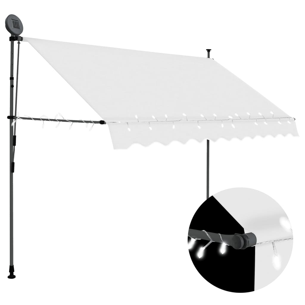 Vetonek Toldo manual retráctil con LED crema 300 cm