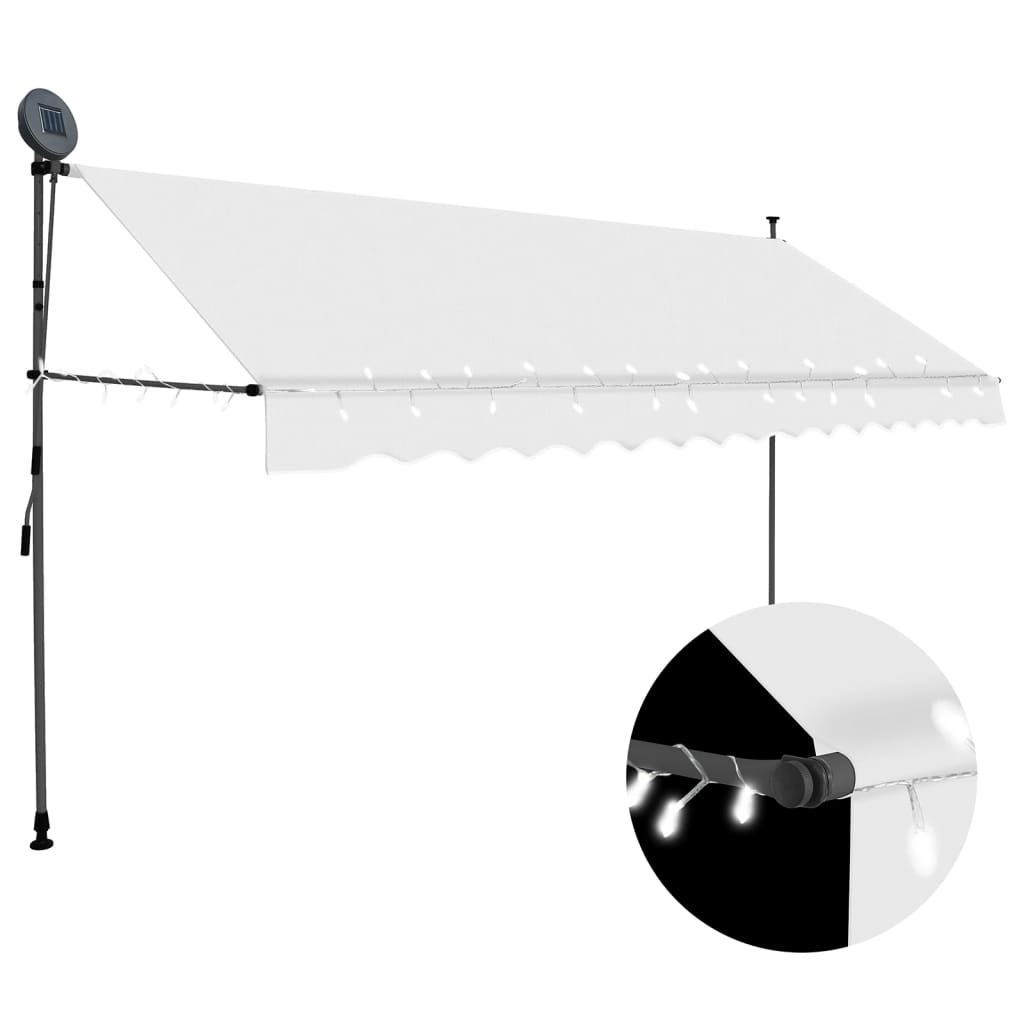 Vetonek Toldo manual retráctil con LED crema 350 cm