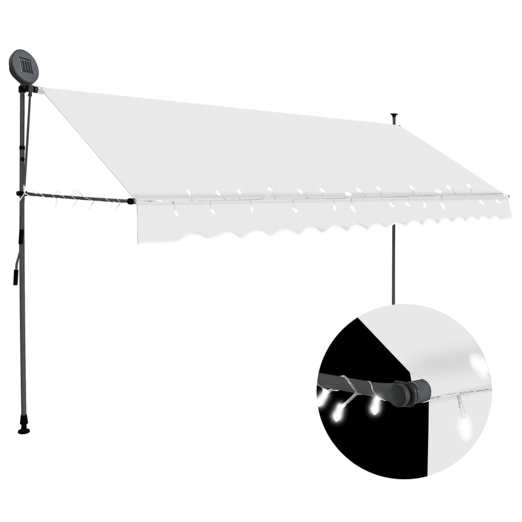 Vetonek Toldo manual retráctil con LED crema 400 cm