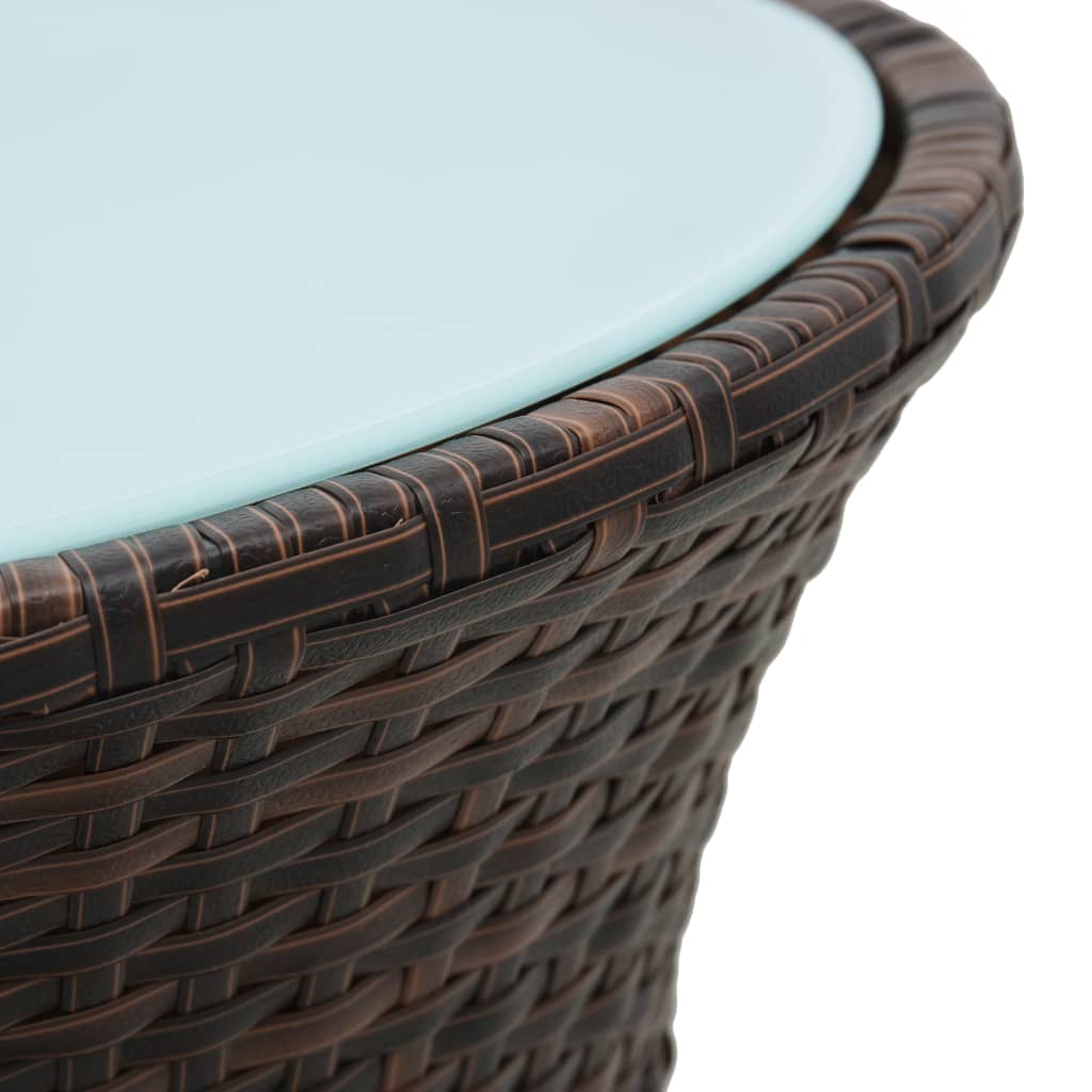 Brown synthetic rack -shaped garden table