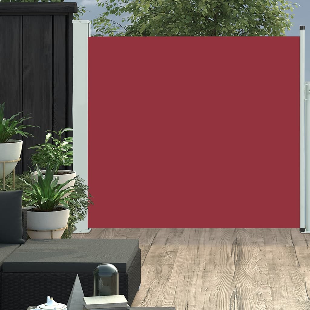 Vetonek Toldo lateral retráctil de jardín rojo 170x300 cm