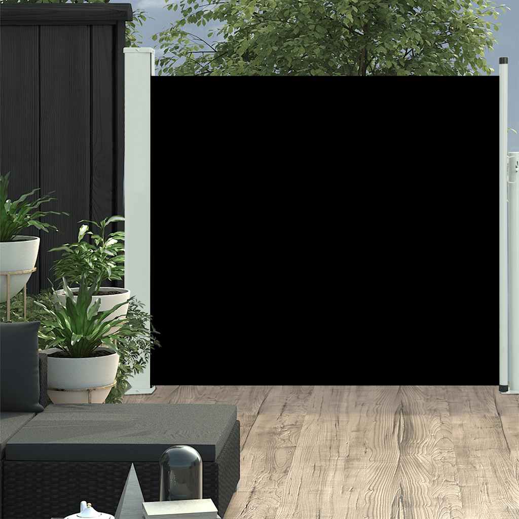 Vetonek Toldo lateral retráctil de jardín negro 100x300 cm