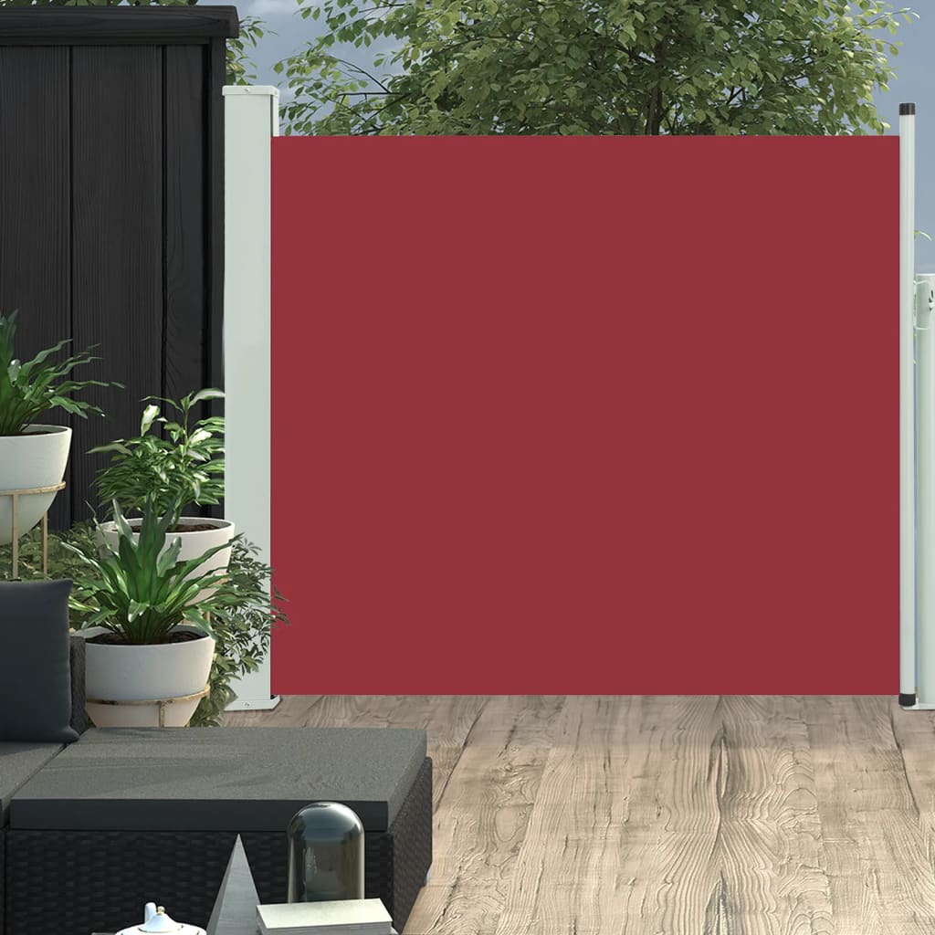 Vetonek Toldo lateral retráctil de jardín rojo 100x300 cm