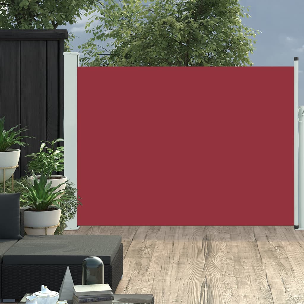 Vetonek Toldo lateral retráctil de jardín rojo 100x500 cm