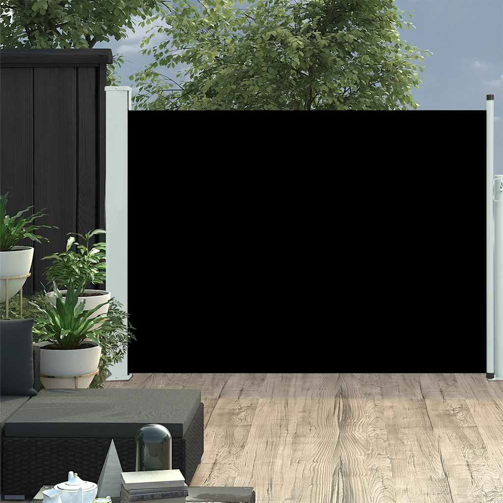 Vetonek Toldo lateral retráctil de jardín negro 120x500 cm