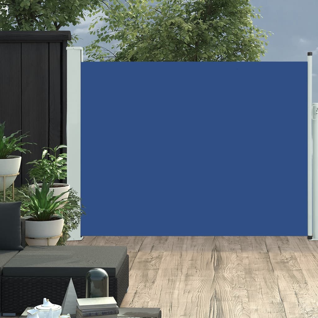 Vetonek Toldo lateral retráctil de jardín azul 140x500 cm