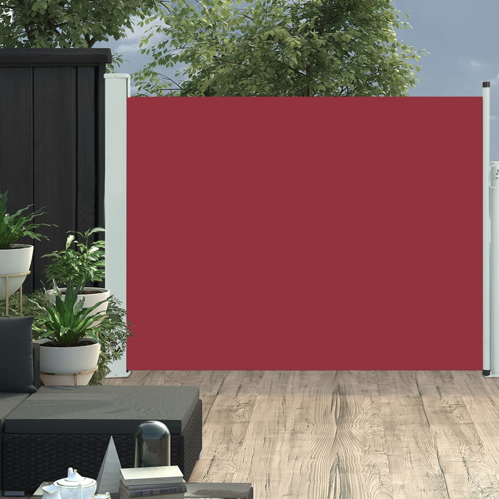 Vetonek Toldo lateral retráctil de jardín rojo 140x500 cm