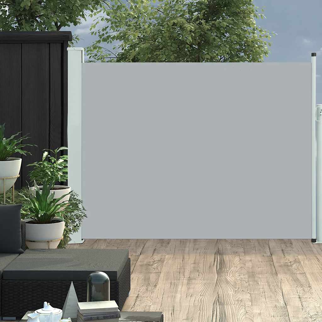 Vetonek Toldo lateral retráctil de jardín gris 140x500 cm