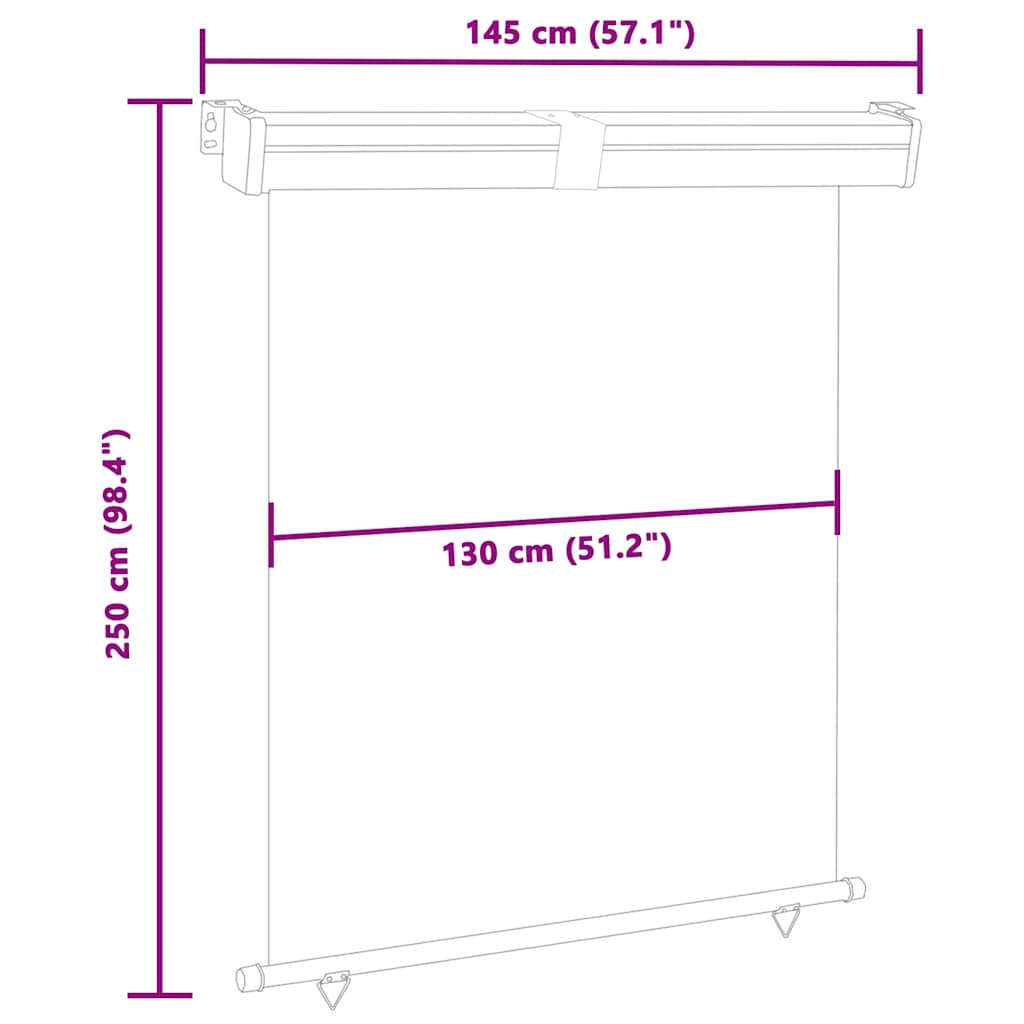 Brown Balcony Lateral Twning 145x250 cm