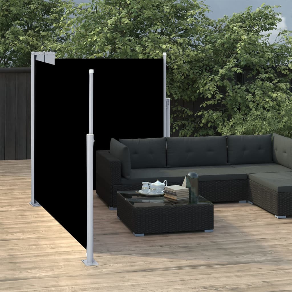 Vetonek Toldo lateral retráctil negro 100x600 cm