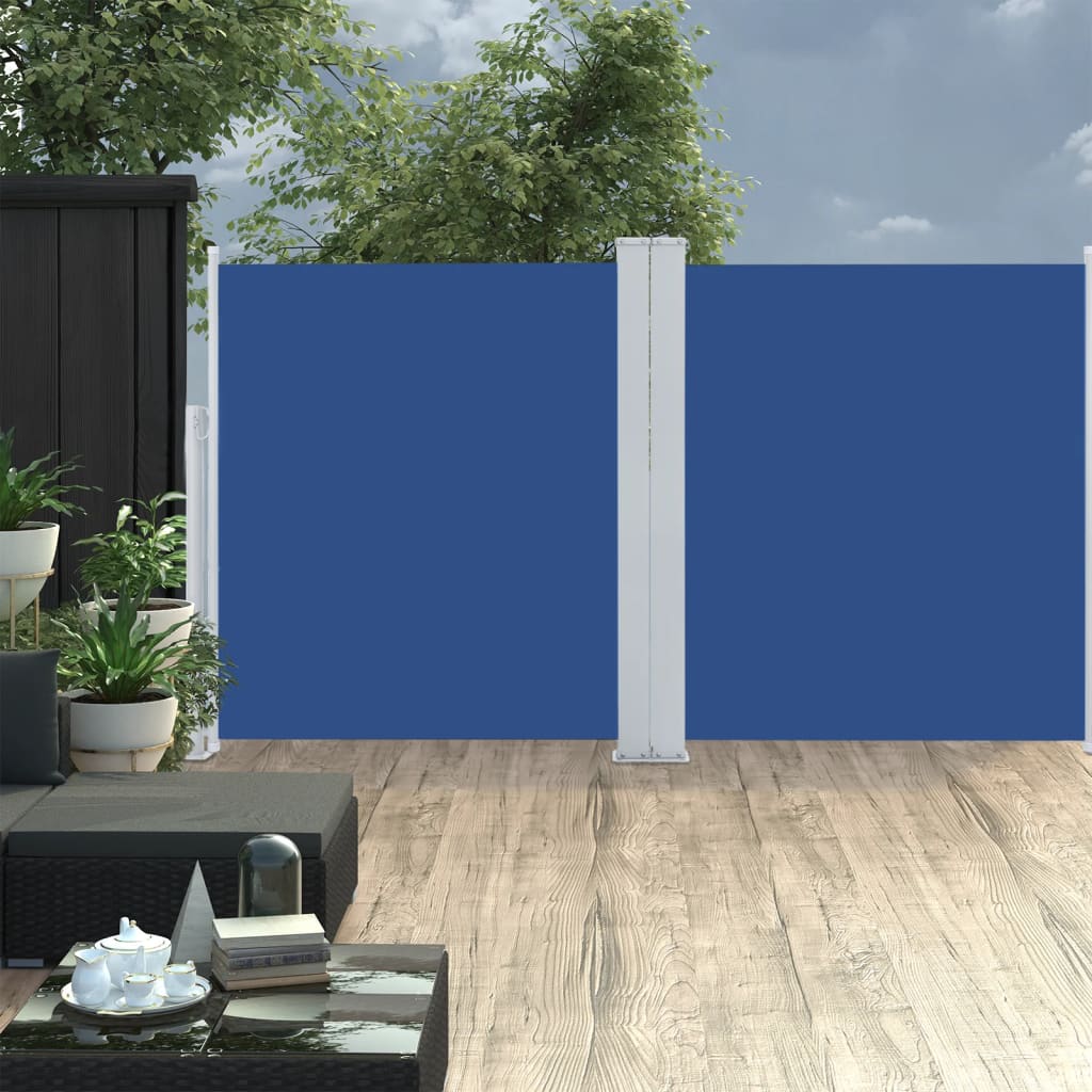 Vetonek Toldo lateral retráctil azul 140x600 cm