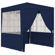 Carpa profesional para fiestas con paredes azul 90 g/m² 2x2 m v7604 Vetonek