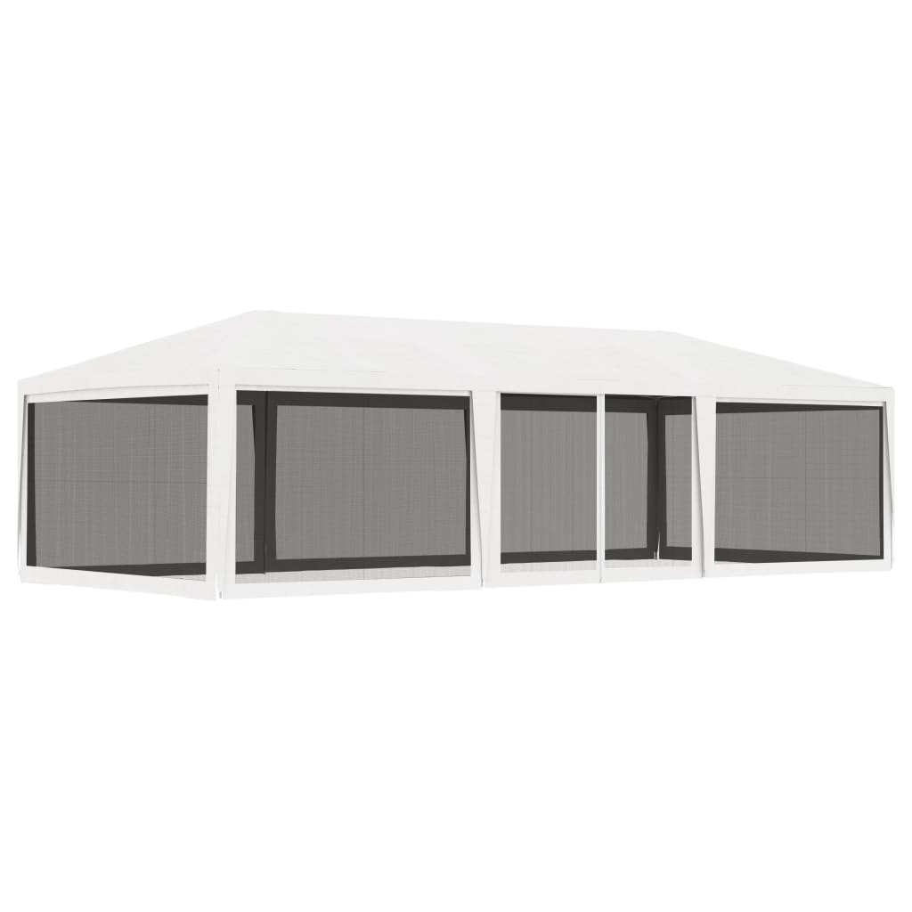 Carpa para celebraciones con 4 paredes de malla blanco 4x9 m v7673 Vetonek