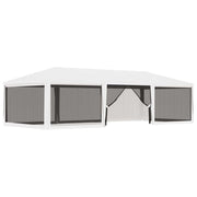 Carpa para celebraciones con 4 paredes de malla blanco 4x9 m v24 - Vetonek
