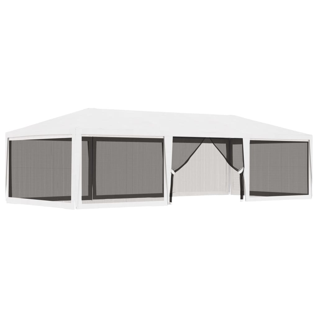 Carpa para celebraciones con 4 paredes de malla blanco 4x9 m v24 - Vetonek