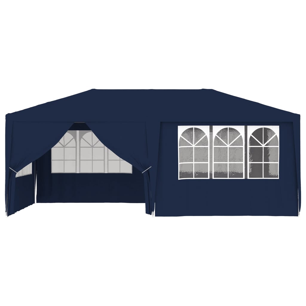 Carpa profesional para fiestas con paredes azul 90 g/m² 4x6 m v7710 - Vetonek