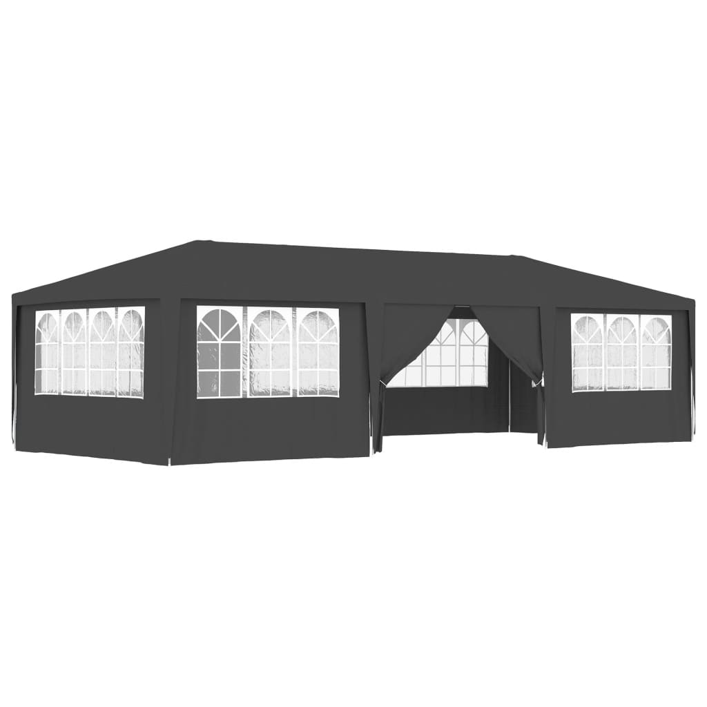 Vetonek Carpa profesional para fiestas con paredes gris 90 g/m² 4x9 m