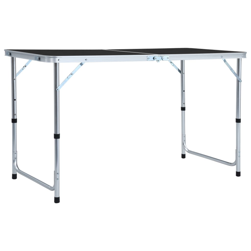 Vetonek Mesa de camping plegable aluminio gris 120x60 cm