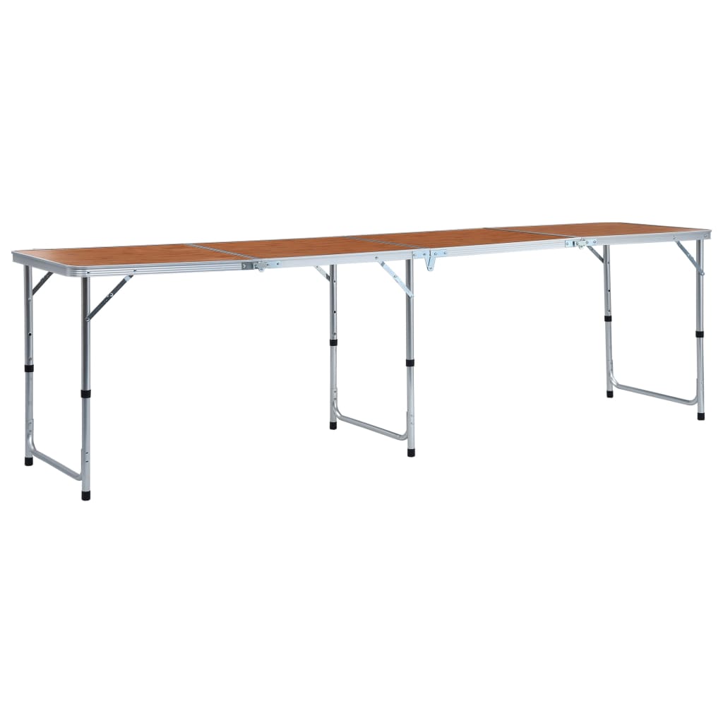 Vetonek Mesa de camping plegable de aluminio 240x60 cm