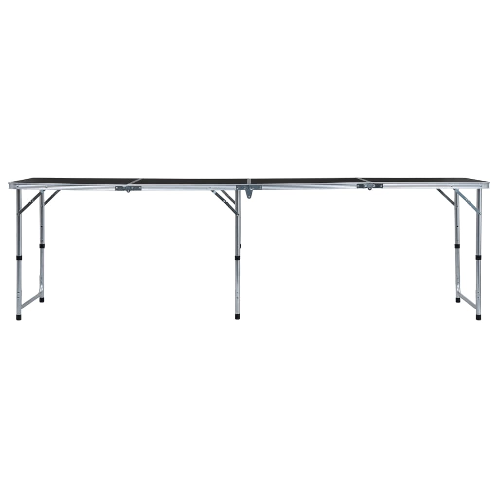 Mesa de camping plegable de aluminio gris 240x60 cm