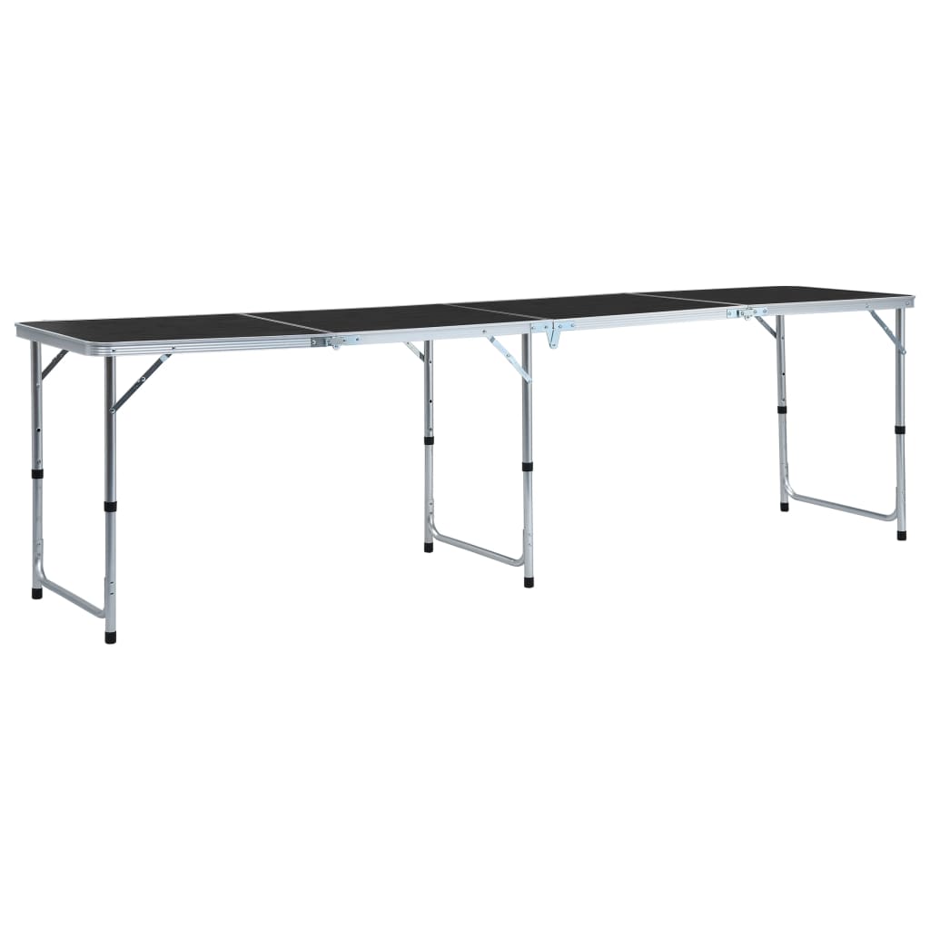 Vetonek Mesa de camping plegable de aluminio gris 240x60 cm