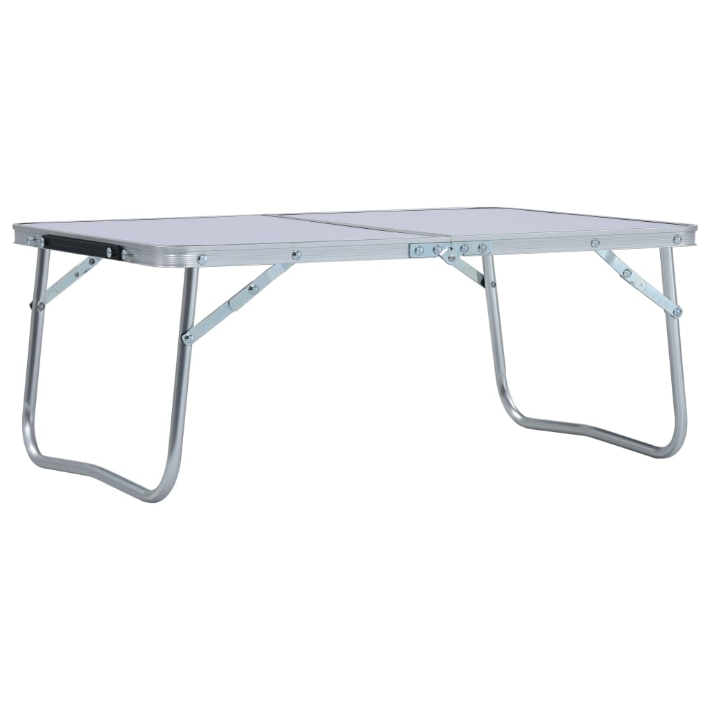 Vetonek Mesa de camping plegable aluminio blanca 60x40 cm