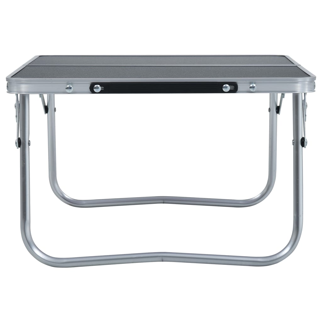 Table de camping en aluminium gris 60x40 cm