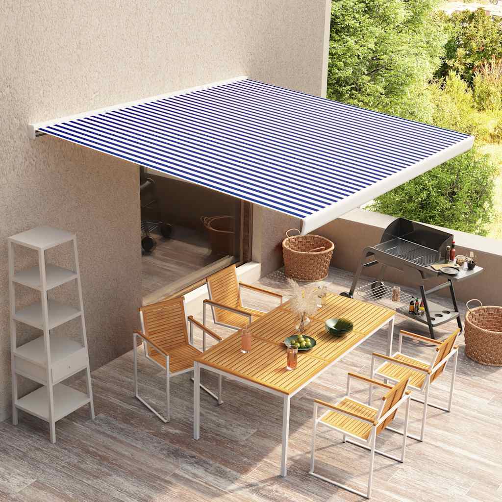  Vetonek Toldo de lona azul y blanco 500x300 cm