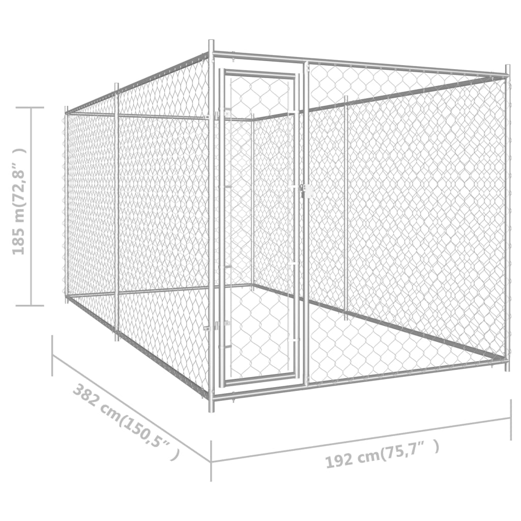 Perrera de exterior 382x192x185 cm vidaXL