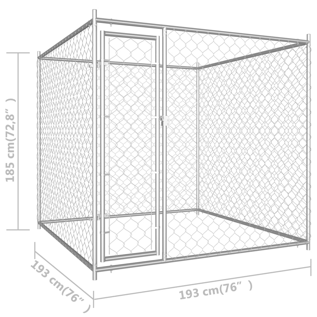 Perrera de exterior 193x193x185 cm vidaXL