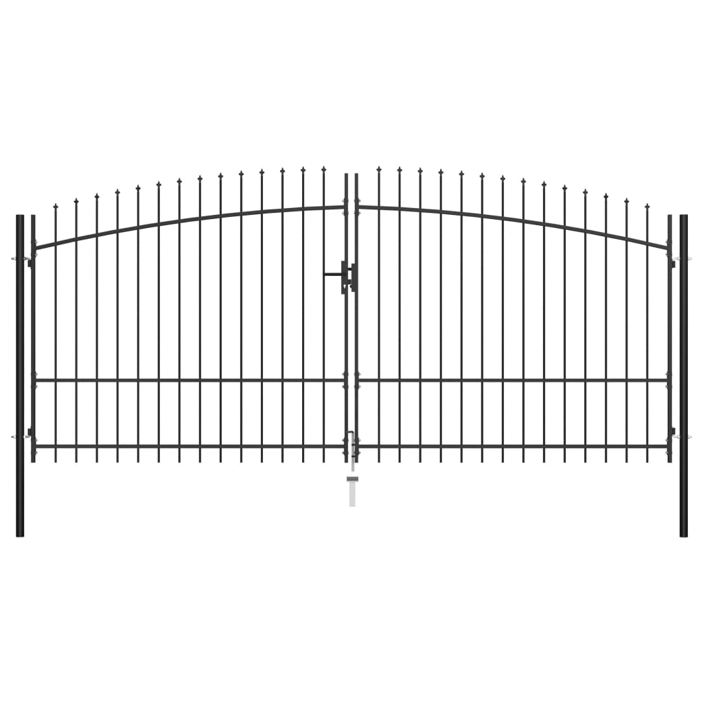 Vetonek Puerta doble para valla con puntas de lanza 400x225 cm