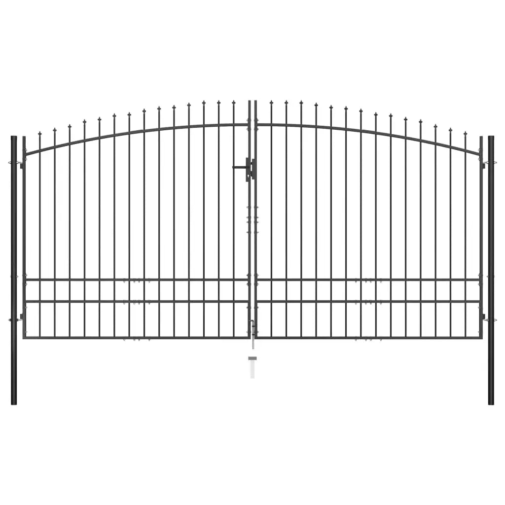 Vetonek Puerta doble para valla con puntas de lanza 400x248 cm