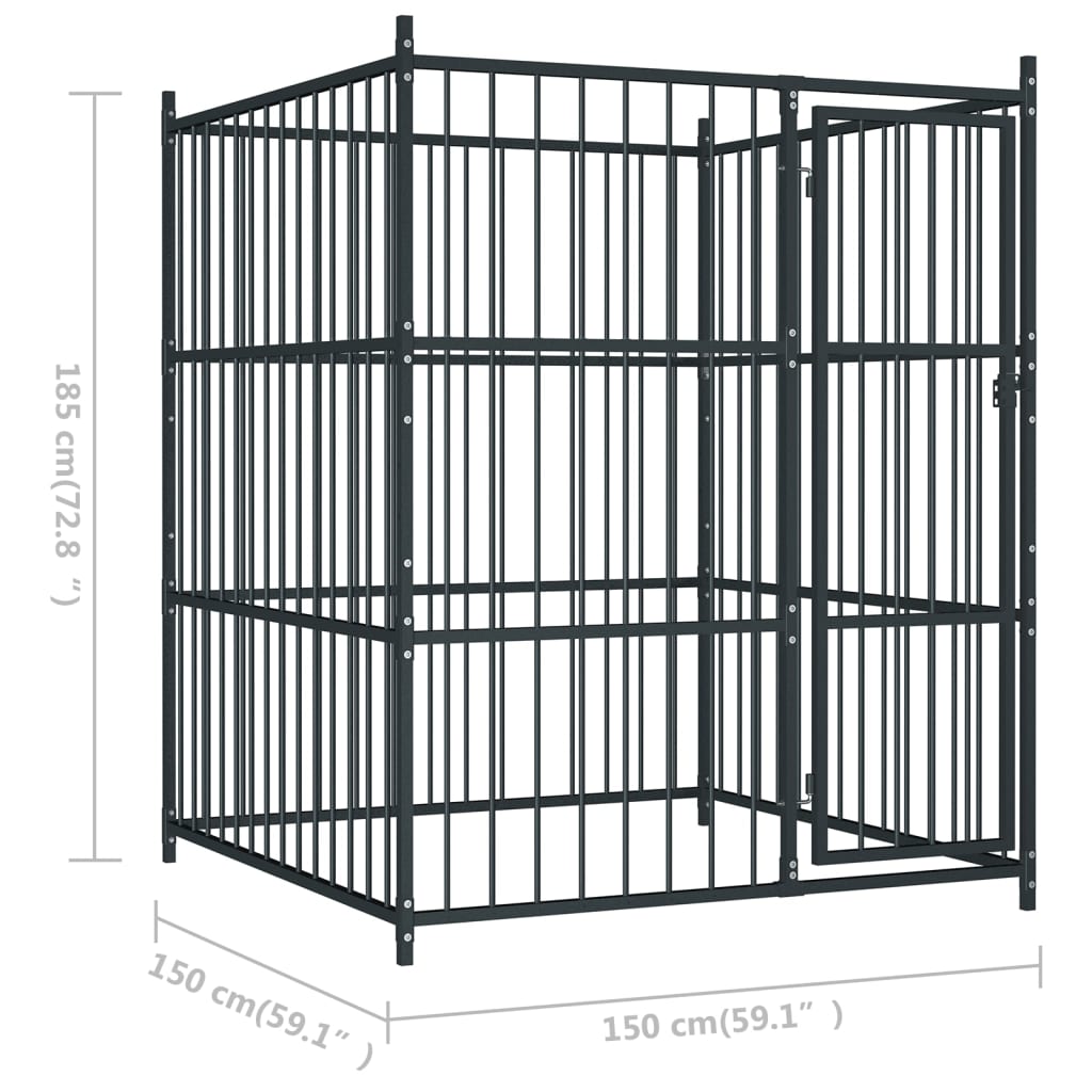 Perrera de exterior 150x150x185 cm