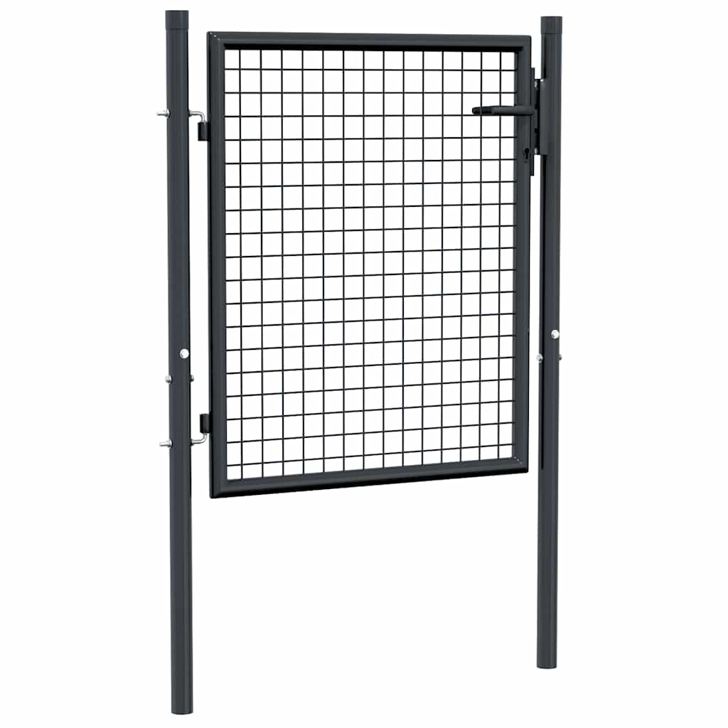 Vetonek Puerta de malla de jardín acero galvanizado gris 100x125 cm