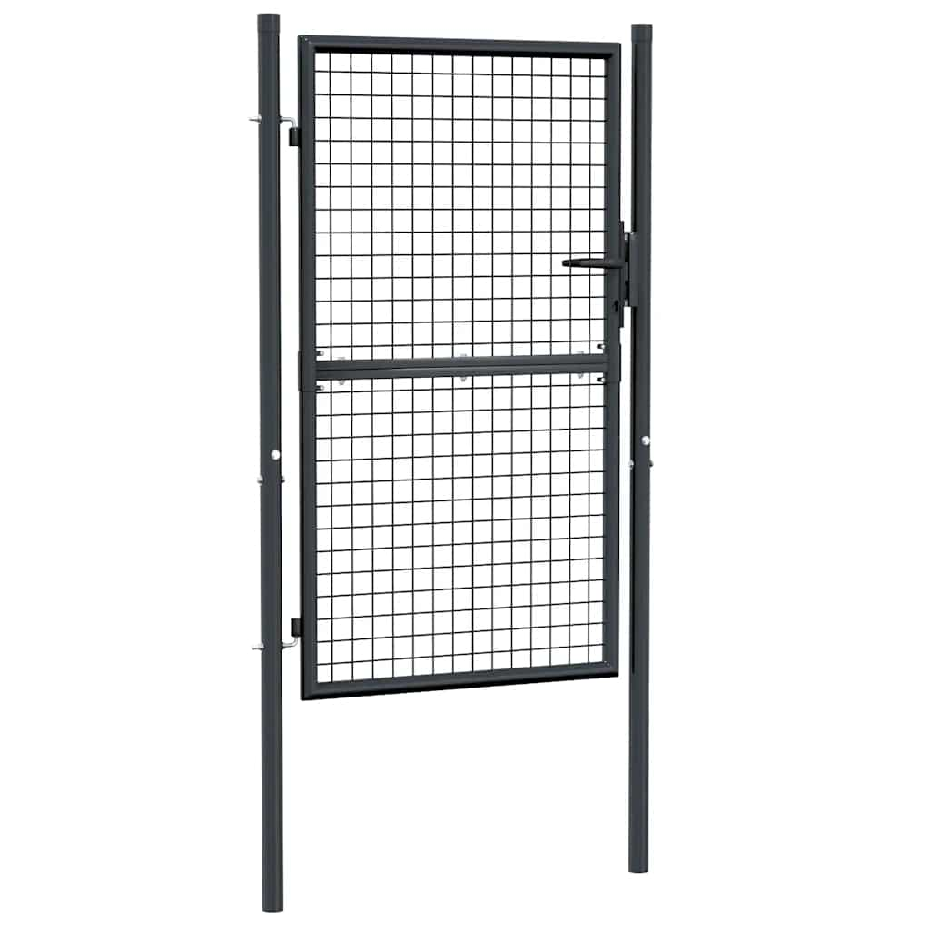 Vetonek Puerta de malla de jardín acero galvanizado gris 100x200 cm