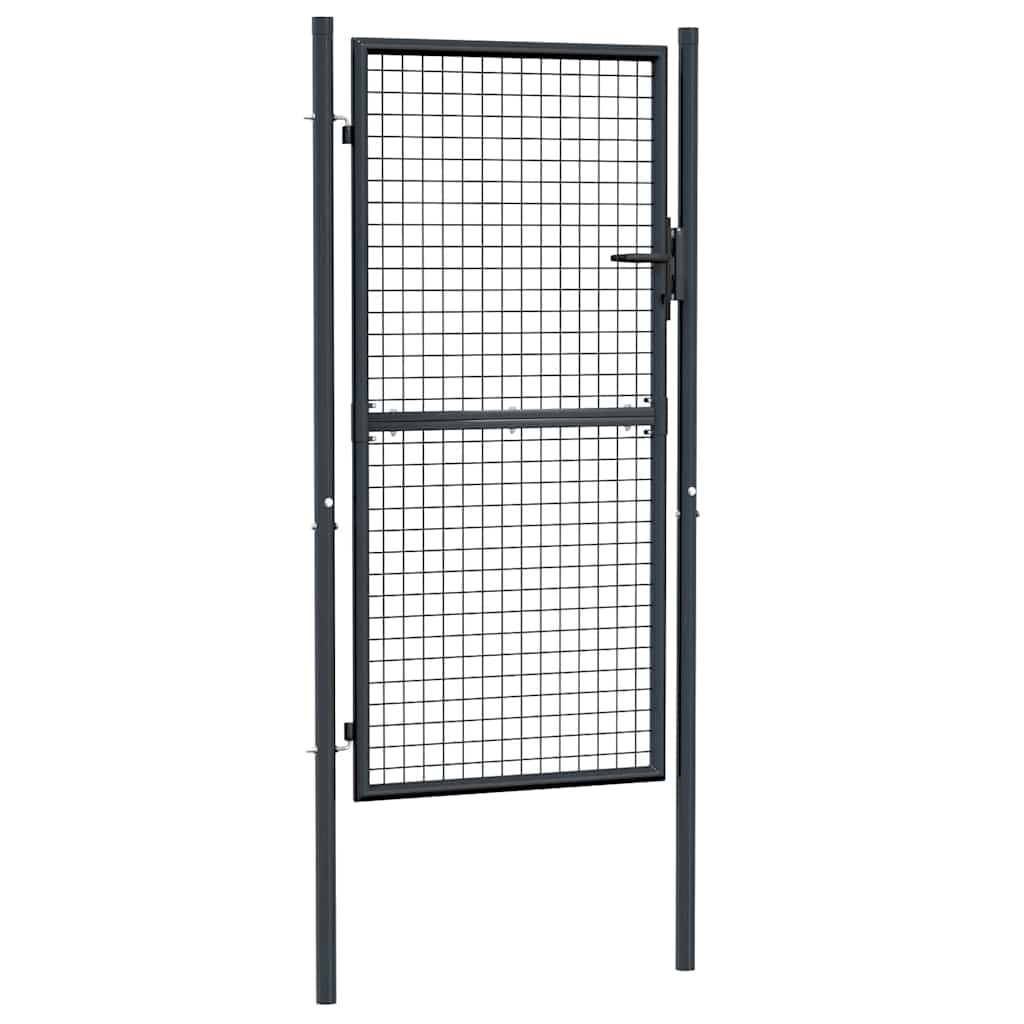 Vetonek Puerta de malla de jardín acero galvanizado gris 100x225 cm