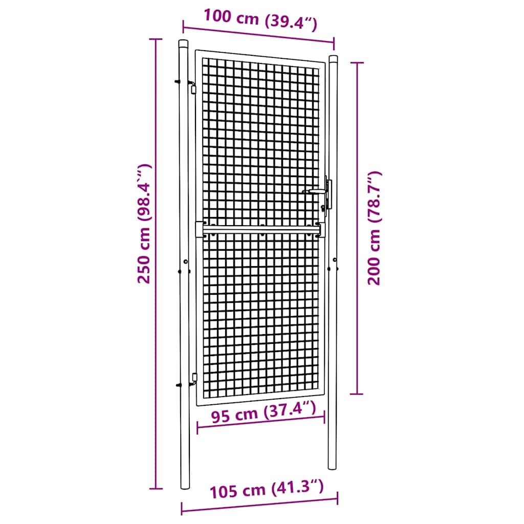 Verzinkter Stahlgartennetz Tür 100x250 cm