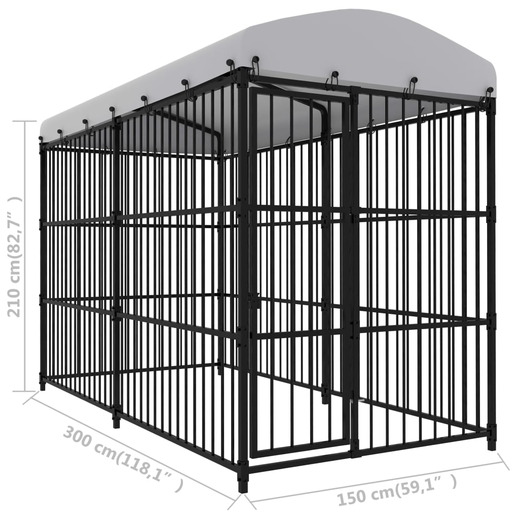 Exterior dog with roof 300x150x210 cm