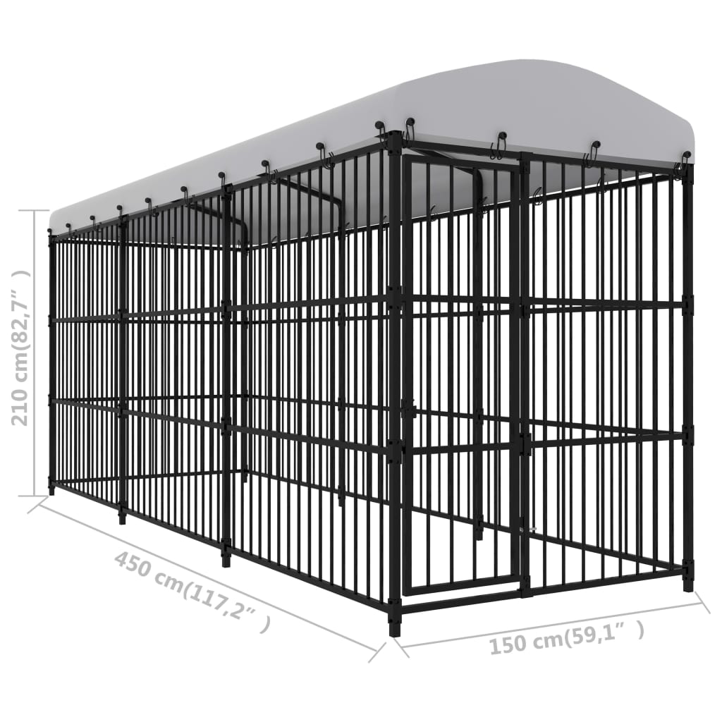 Kennel ao ar livre 450x150x210 cm