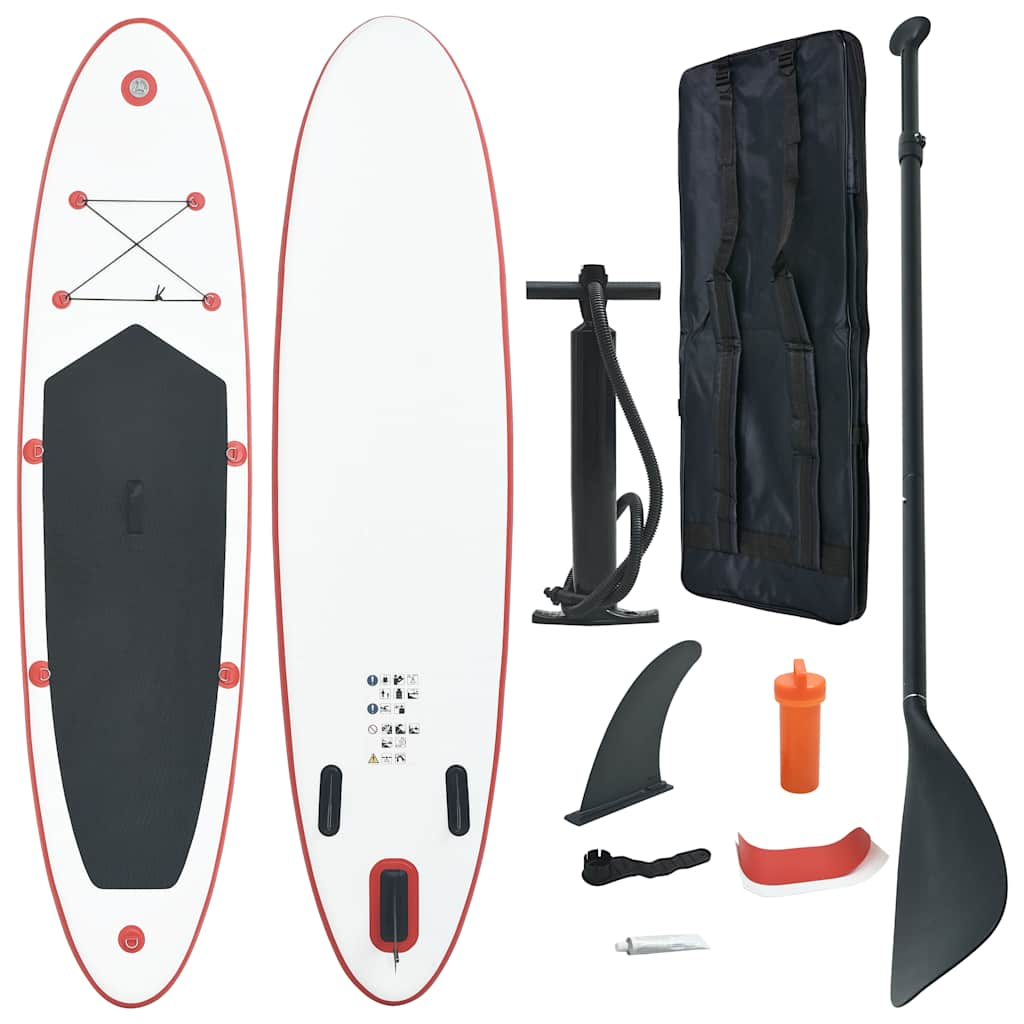 Vetonek Set de paddel surf tabla SUP inflable rojo y blanco