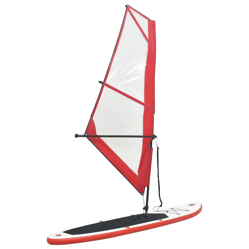 Vetonek Tabla de paddle surf inflable con vela roja y blanca