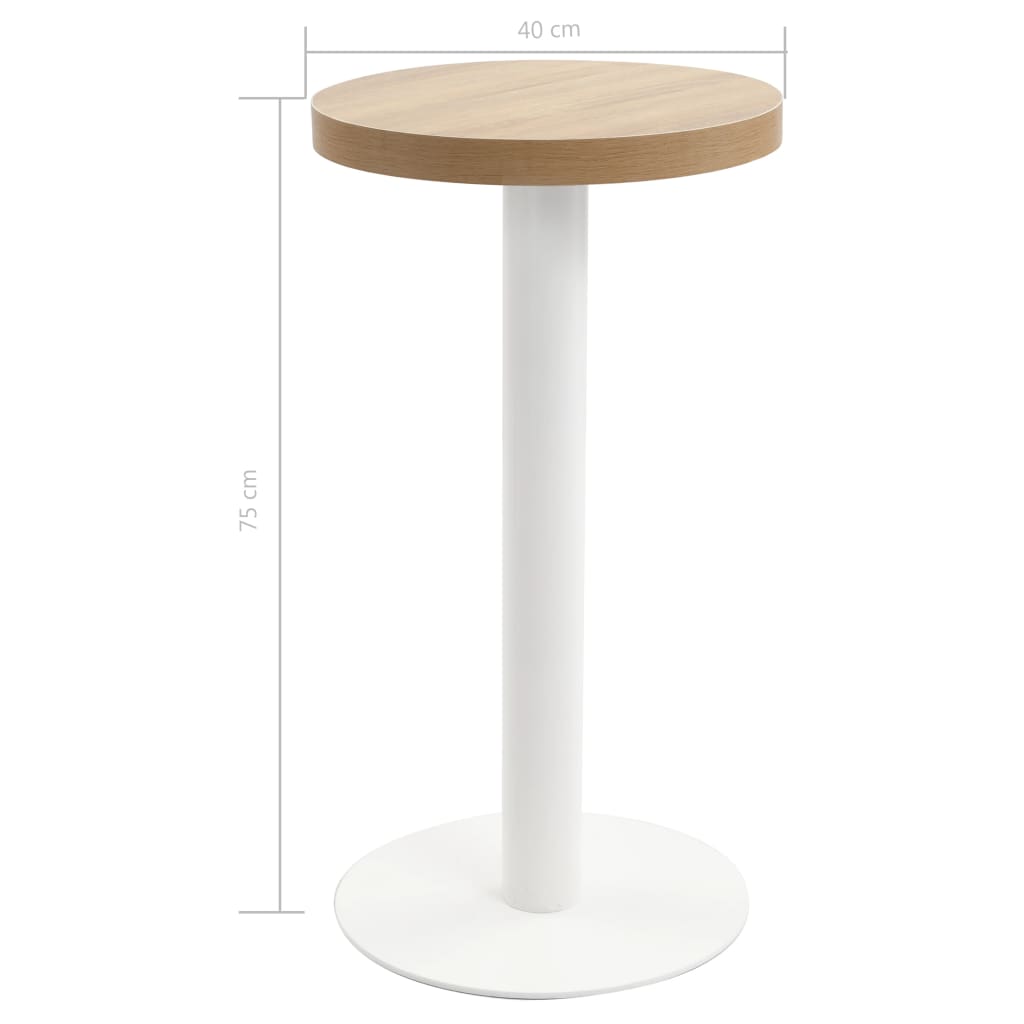 Mesa de bistró MDF marrón claro 40 cm