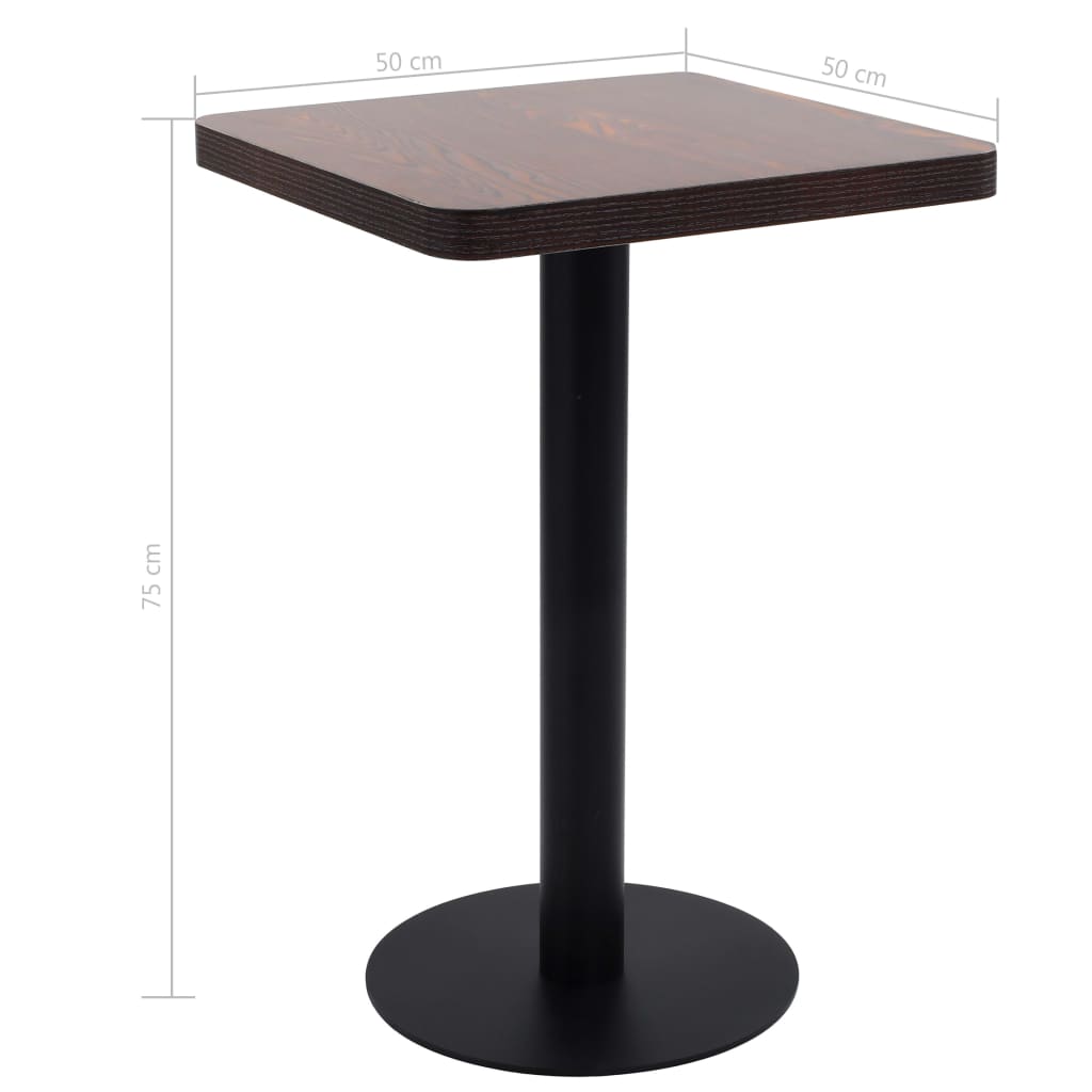 Bistró MDF Table dark brown 50x50 cm