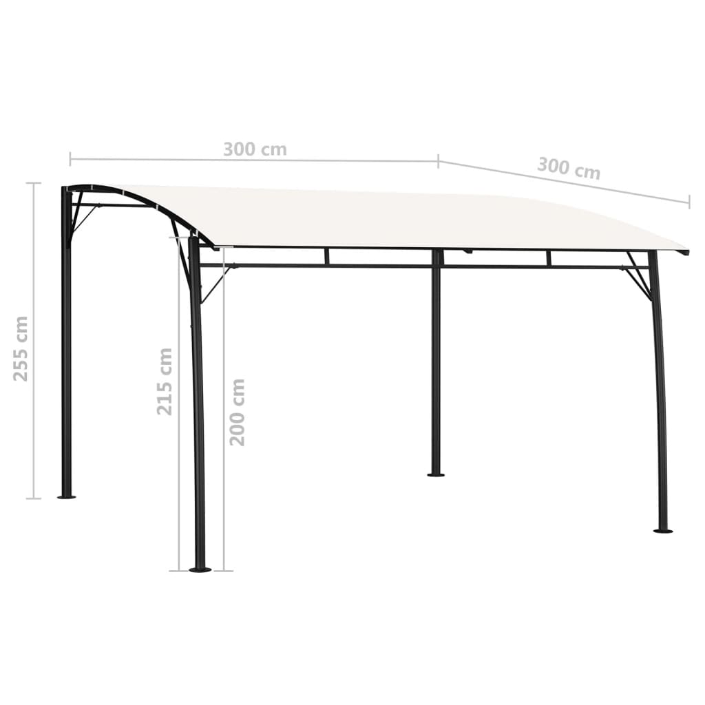 Toldo parasol de jardín color crema 3x3x2,55 m v0994 - Vetonek