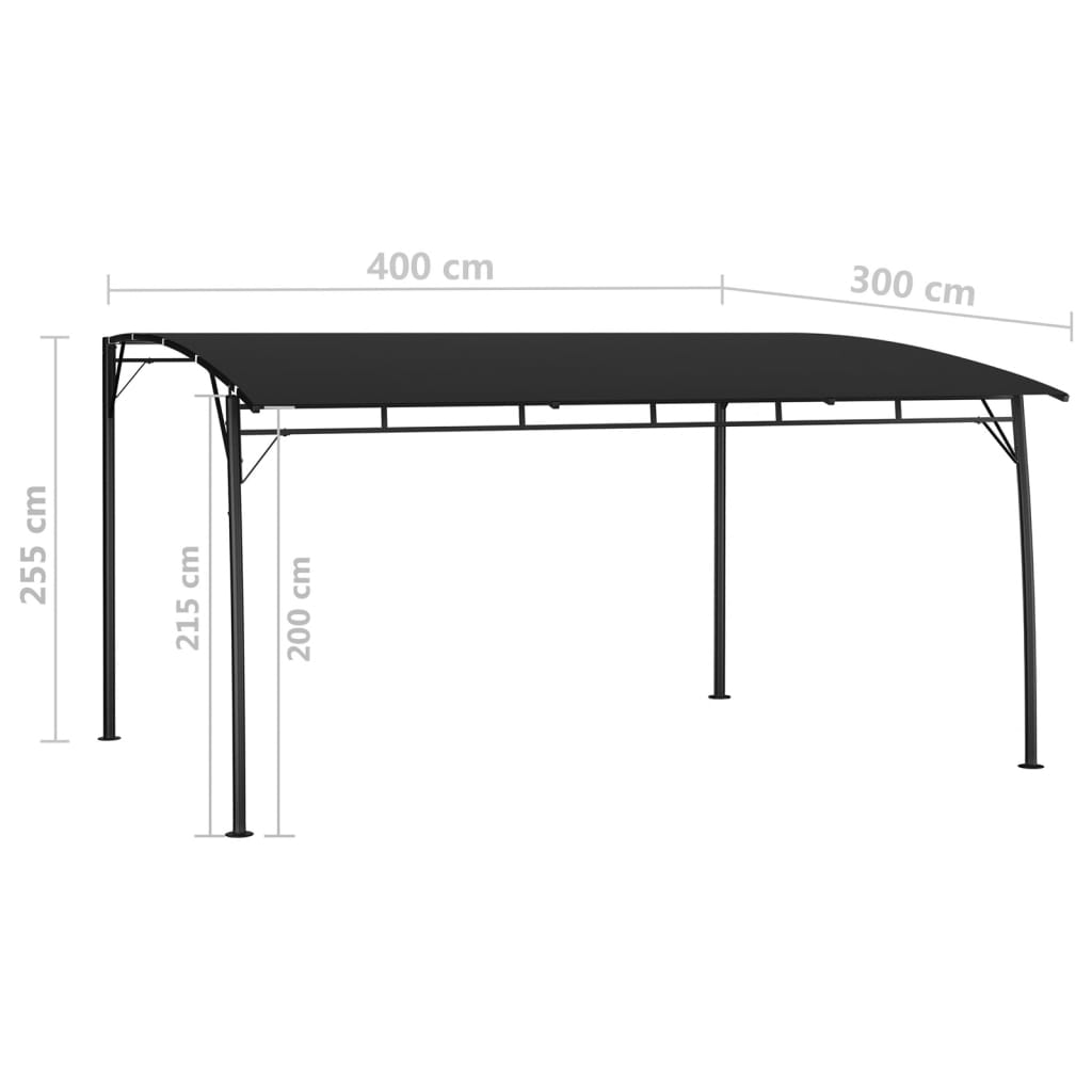 Toldo parasol de jardín gris antracita 4x3x2,55 m