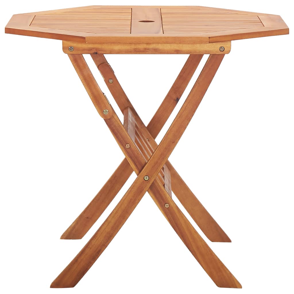 Folding table of solid wooden garden 90x75 cm