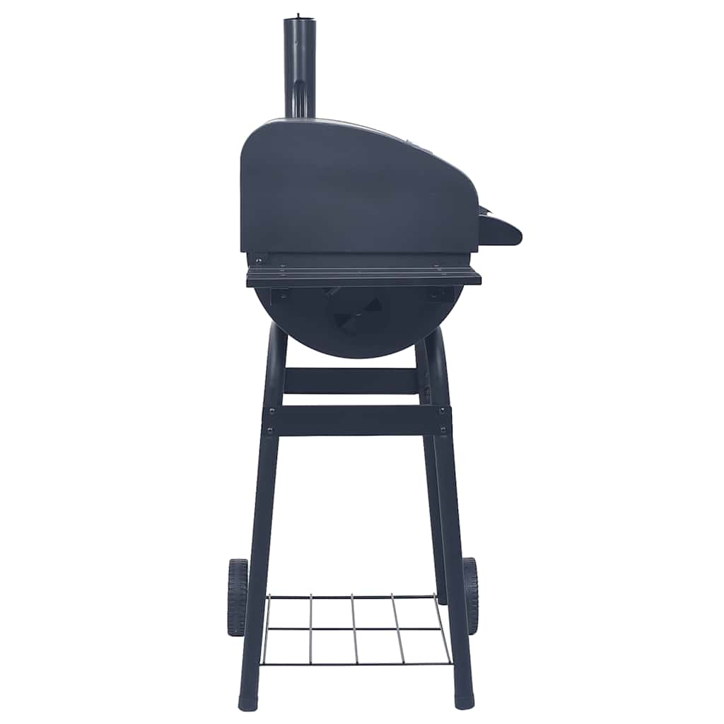 Barbacoa de carbón con ahumador y estante inferior negro v2621 Vetonek