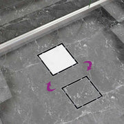 Desagüe de ducha cubierta inserción suelo acero inox. 23x23 cm v3017 - Vetonek