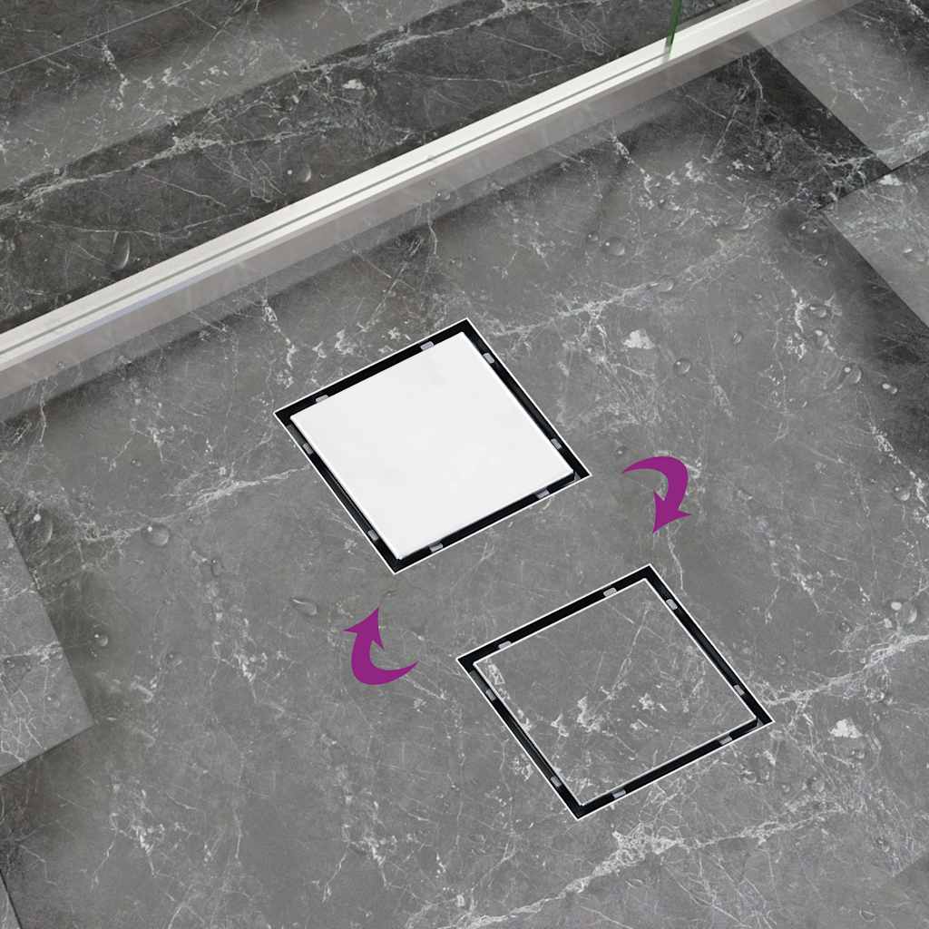 Desagüe de ducha cubierta inserción suelo acero inox. 23x23 cm v3017 - Vetonek